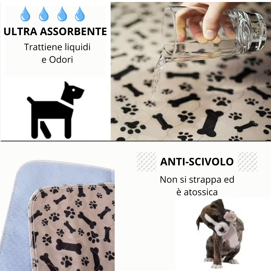Tappetino igienico, assorbente e lavabile per cani e cuccioli - PET PAD